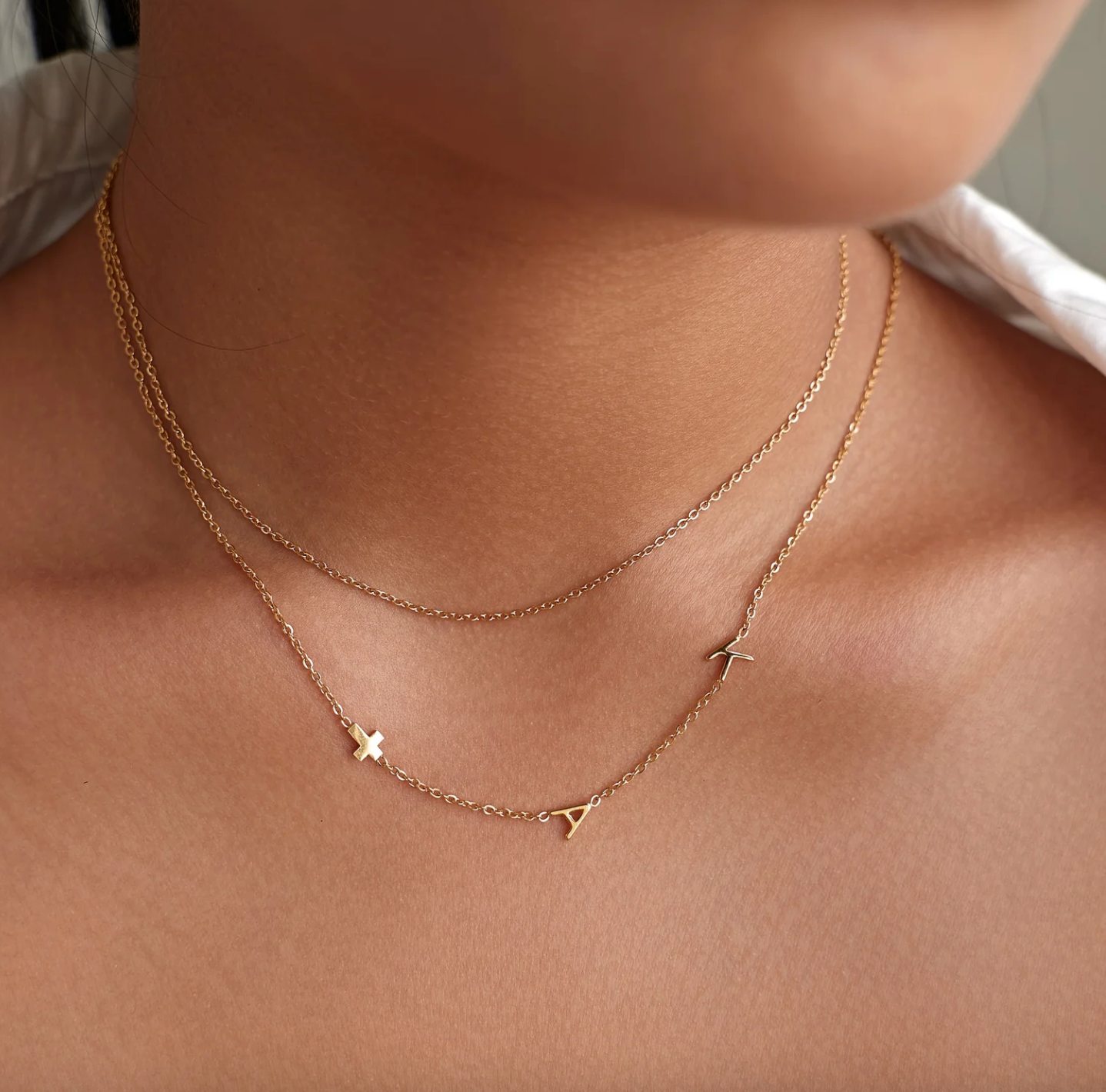 Dainty Sideways Initial Necklace - ELityyy