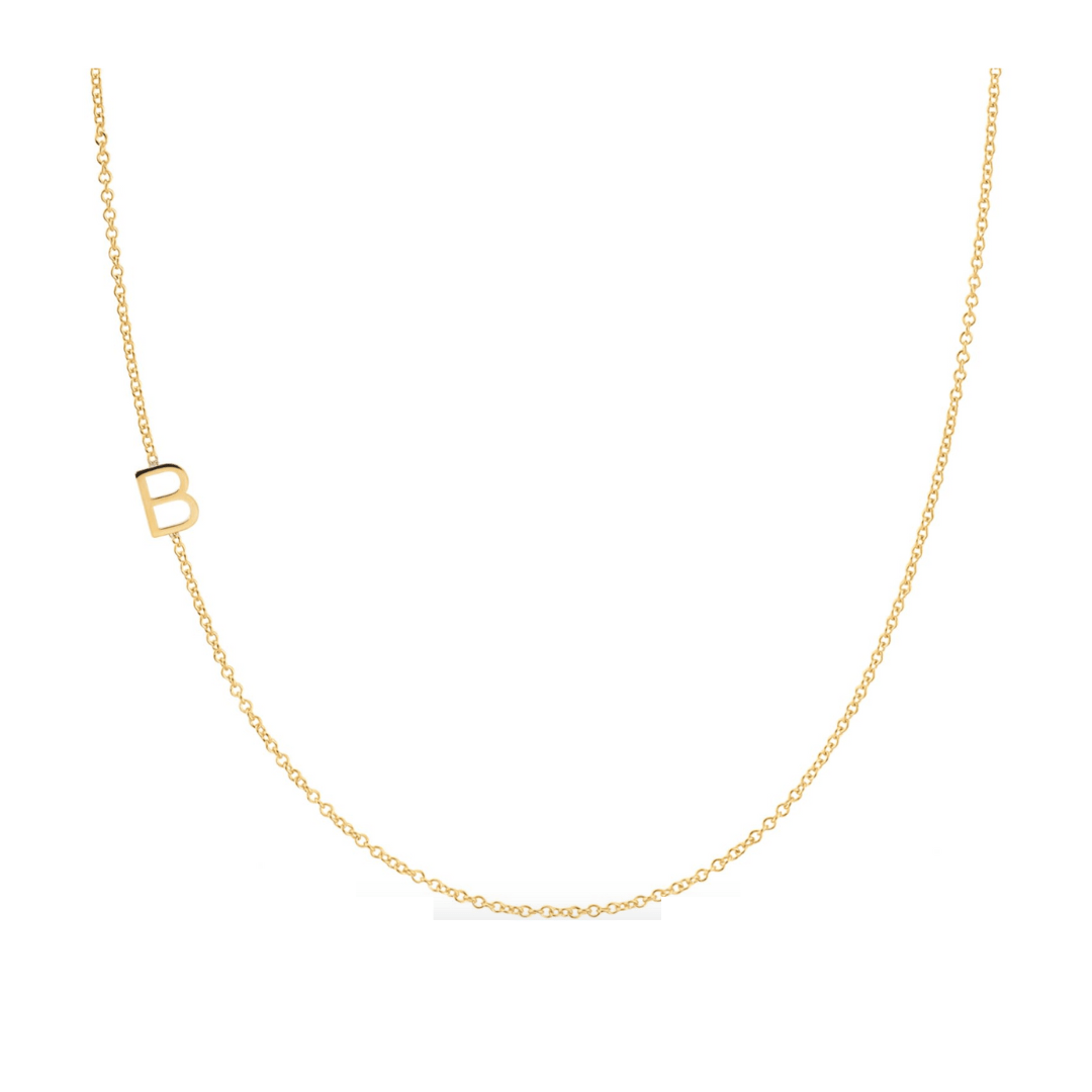 Dainty Sideways Initial Necklace - ELityyy